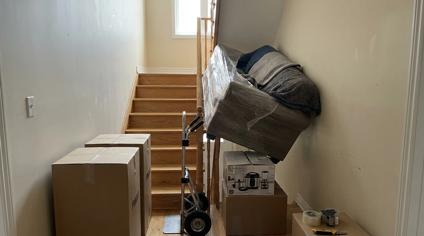 Déménagement : monter meubles et électroménager dans un escalier