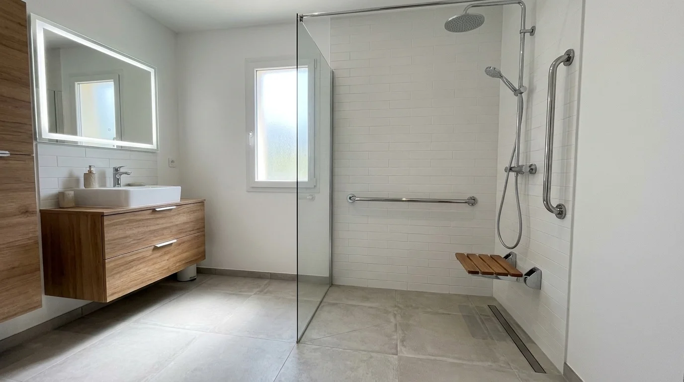 Monte escalier à  — Douche PMR : aménagement, prix et aides pour personne à mobilité réduite