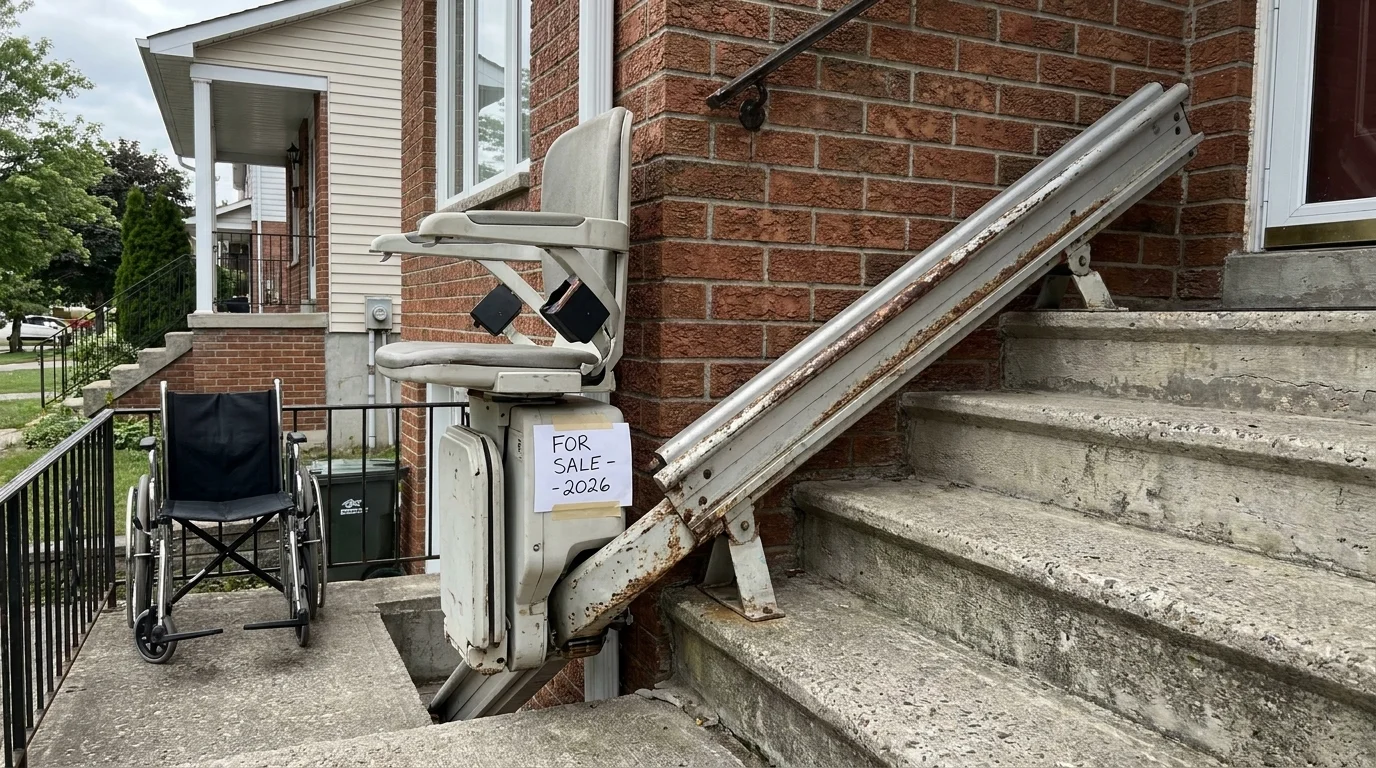 Monte escalier extérieur d'occasion : prix, risques et alternatives 2026