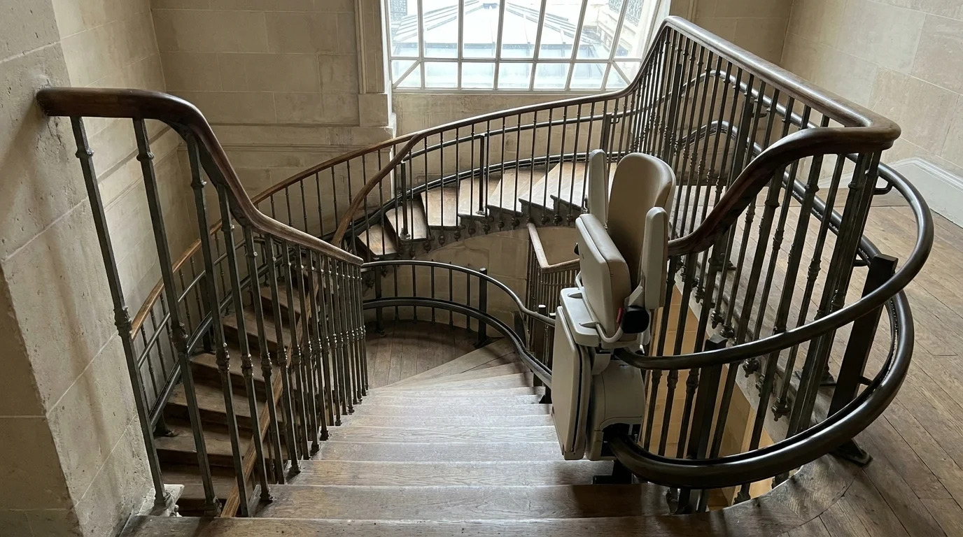 Monte-escalier tournant 2026 : guide complet, prix et aides financières