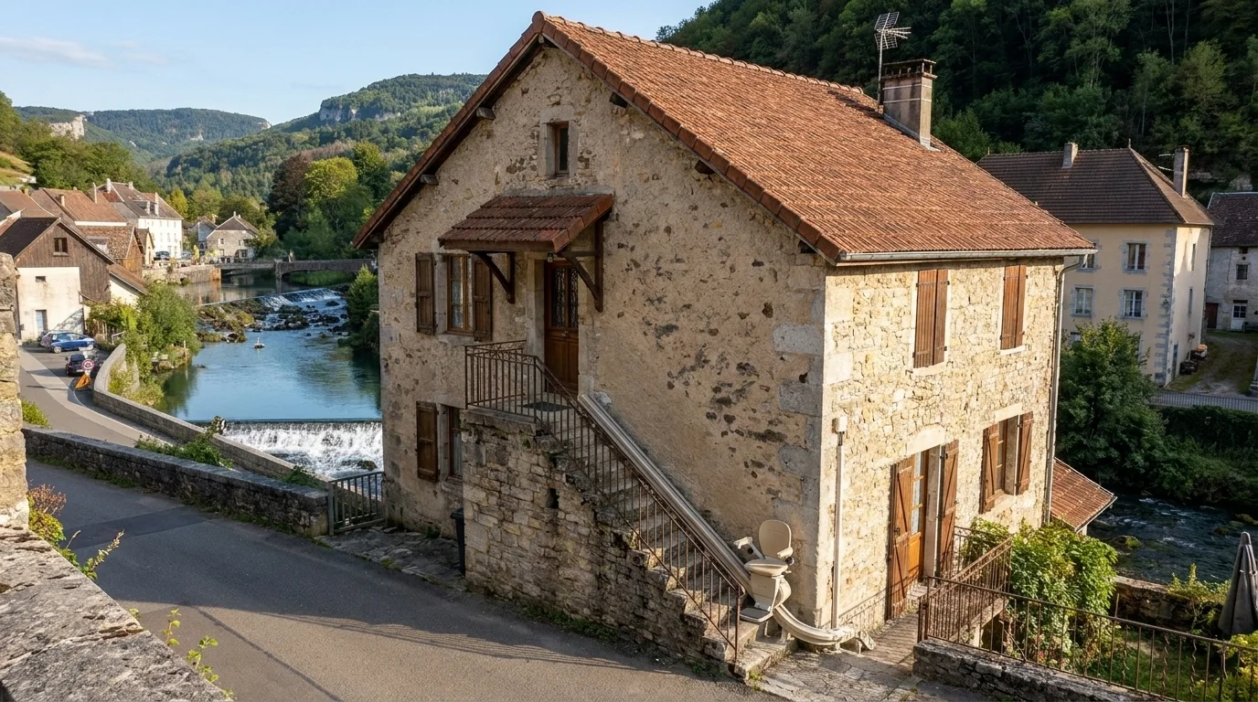 Monte escalier à  — Monte escalier Bourgogne-Franche-Comté