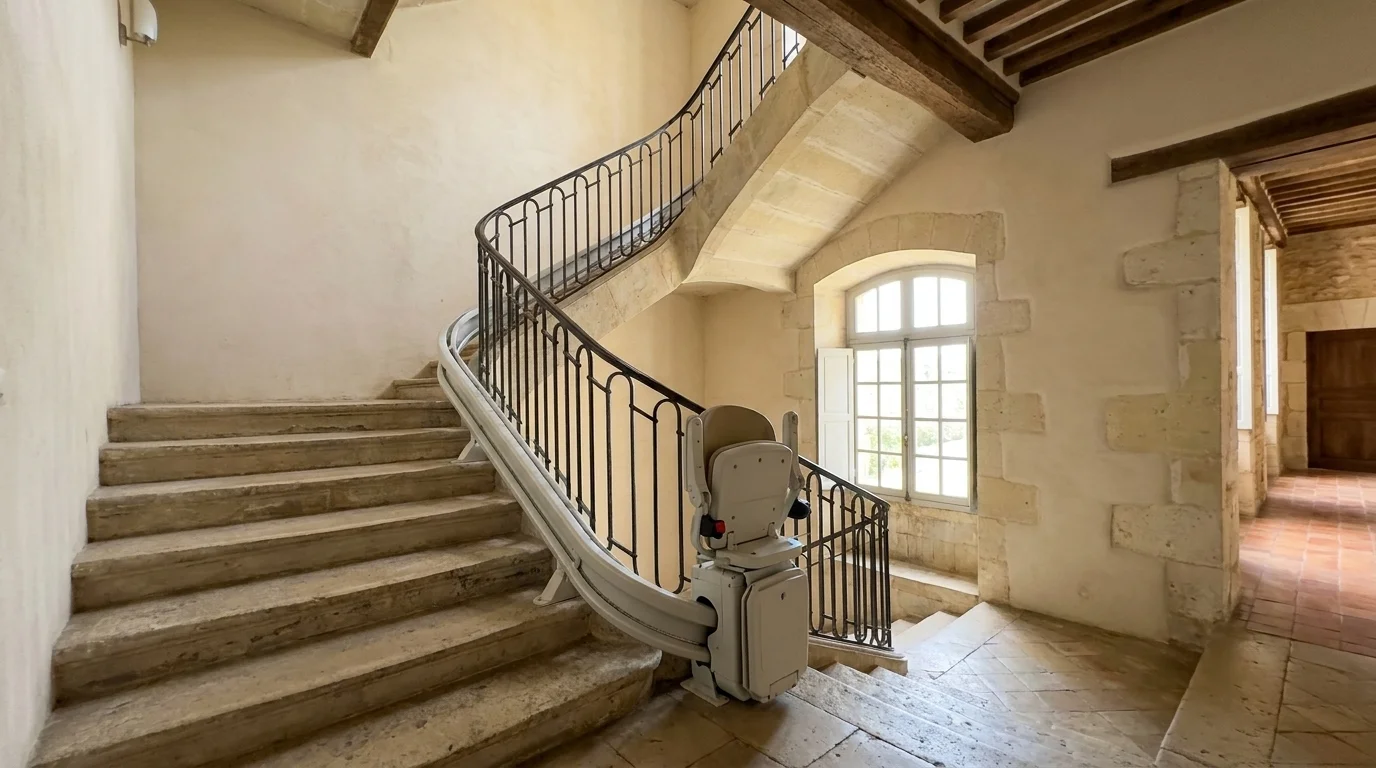 Monte escalier à  — Monte escalier dans le Cantal : adapter son logement montagnard en 2026