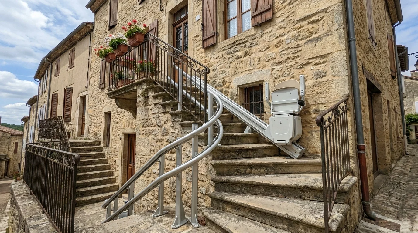 Monte escalier à  — Monte escalier en Corrèze : adapter son logement dans un territoire vallonné