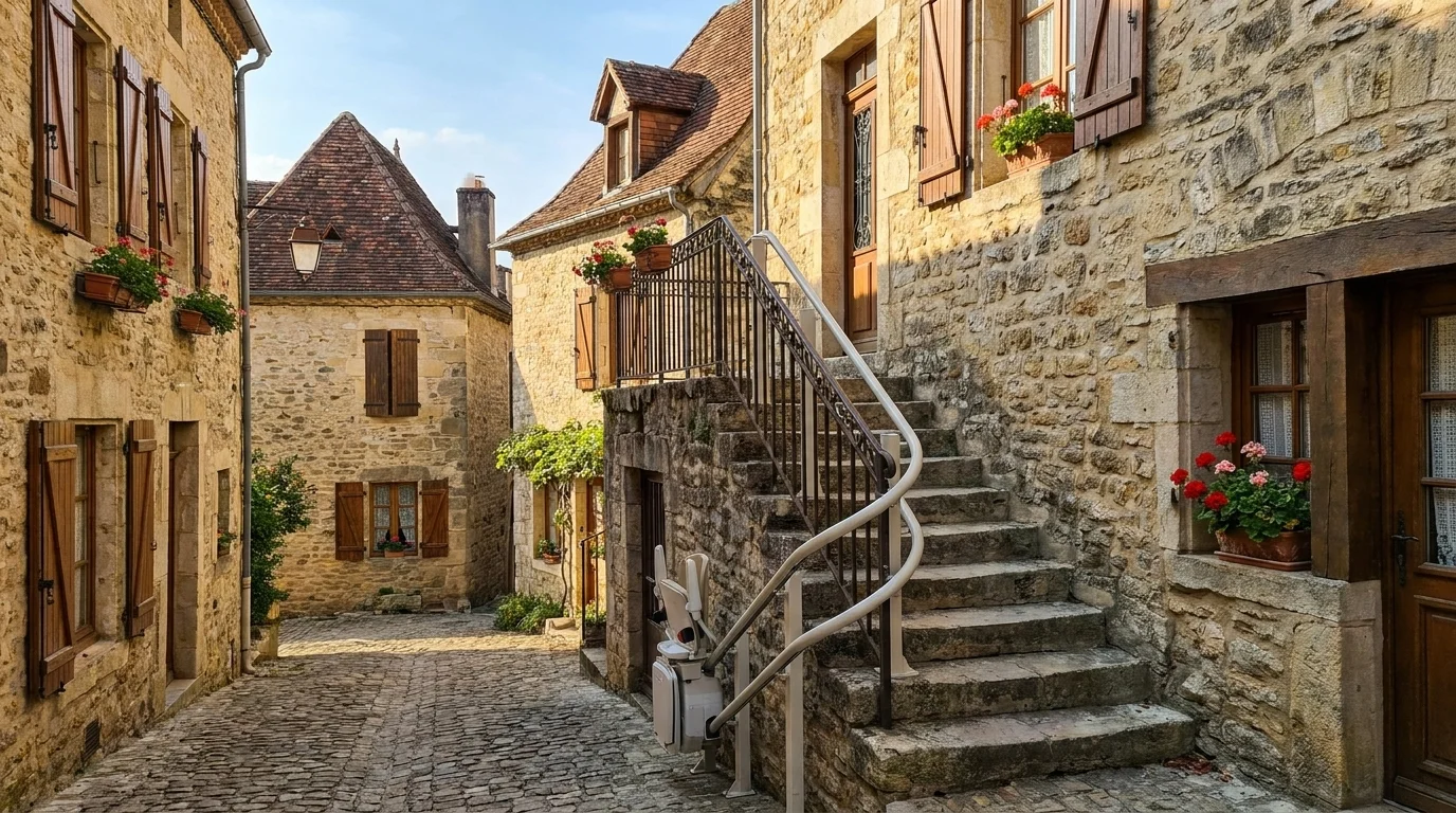 Monte escalier à  — Monte-escalier en Dordogne : adapter le bâti périgourdin au maintien chez soi