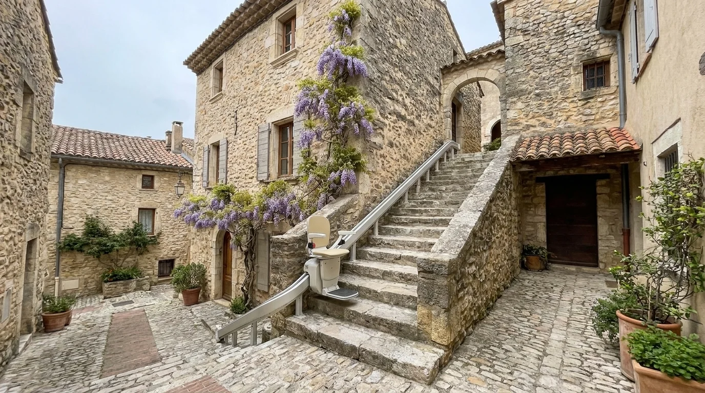 Monte escalier à  — Monte-escalier dans l'Essonne : quand le pavillonnaire francilien prend de l'âge