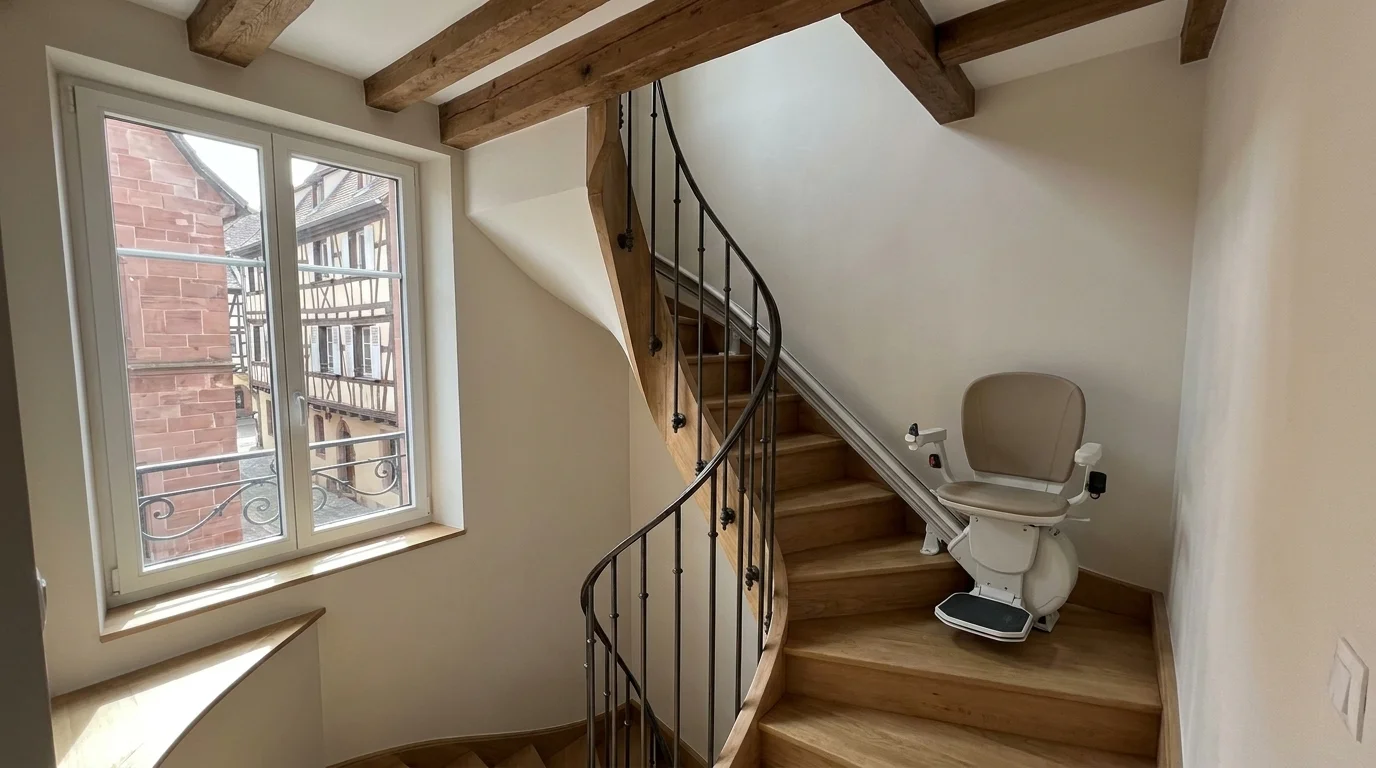 Monte-escalier à Mulhouse : choisir le bon appareil pour chaque type d'escalier