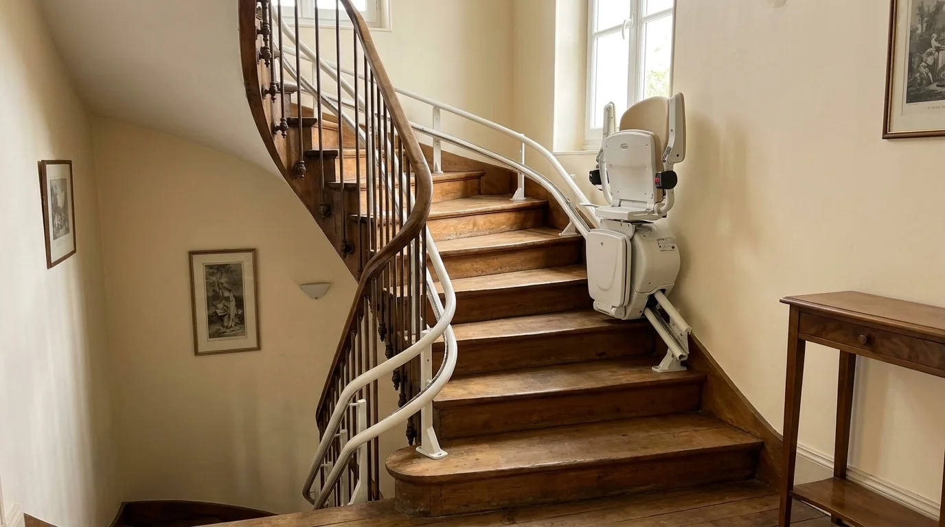 Monte escalier à Toulouse — Monte-escalier extérieur à Toulouse : franchir les perrons de la Ville Rose