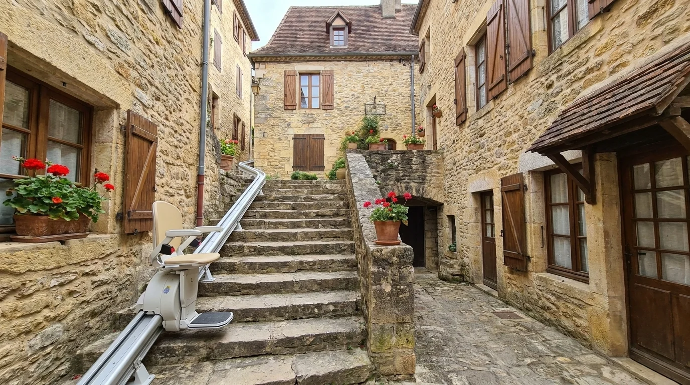 Monte escalier à  — Monte-escalier en Haute-Garonne : deux marchés, deux solutions