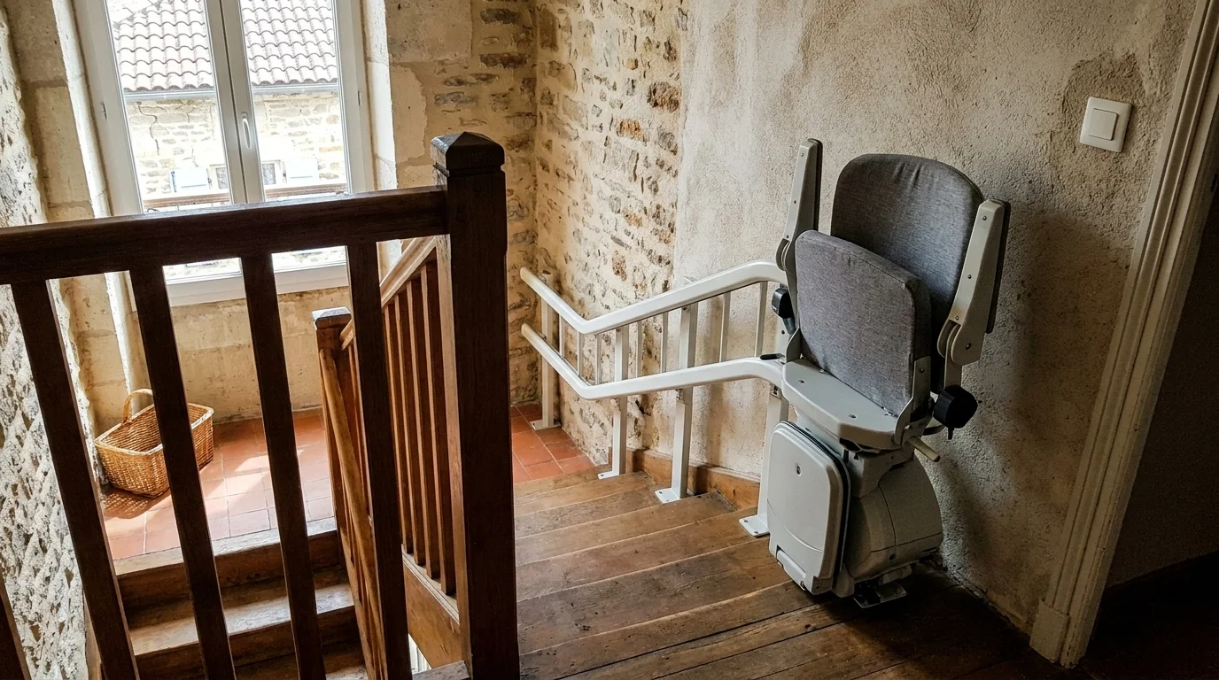Monte escalier à Limoges — Monte escalier à Limoges : équiper les escaliers étroits des maisons anciennes