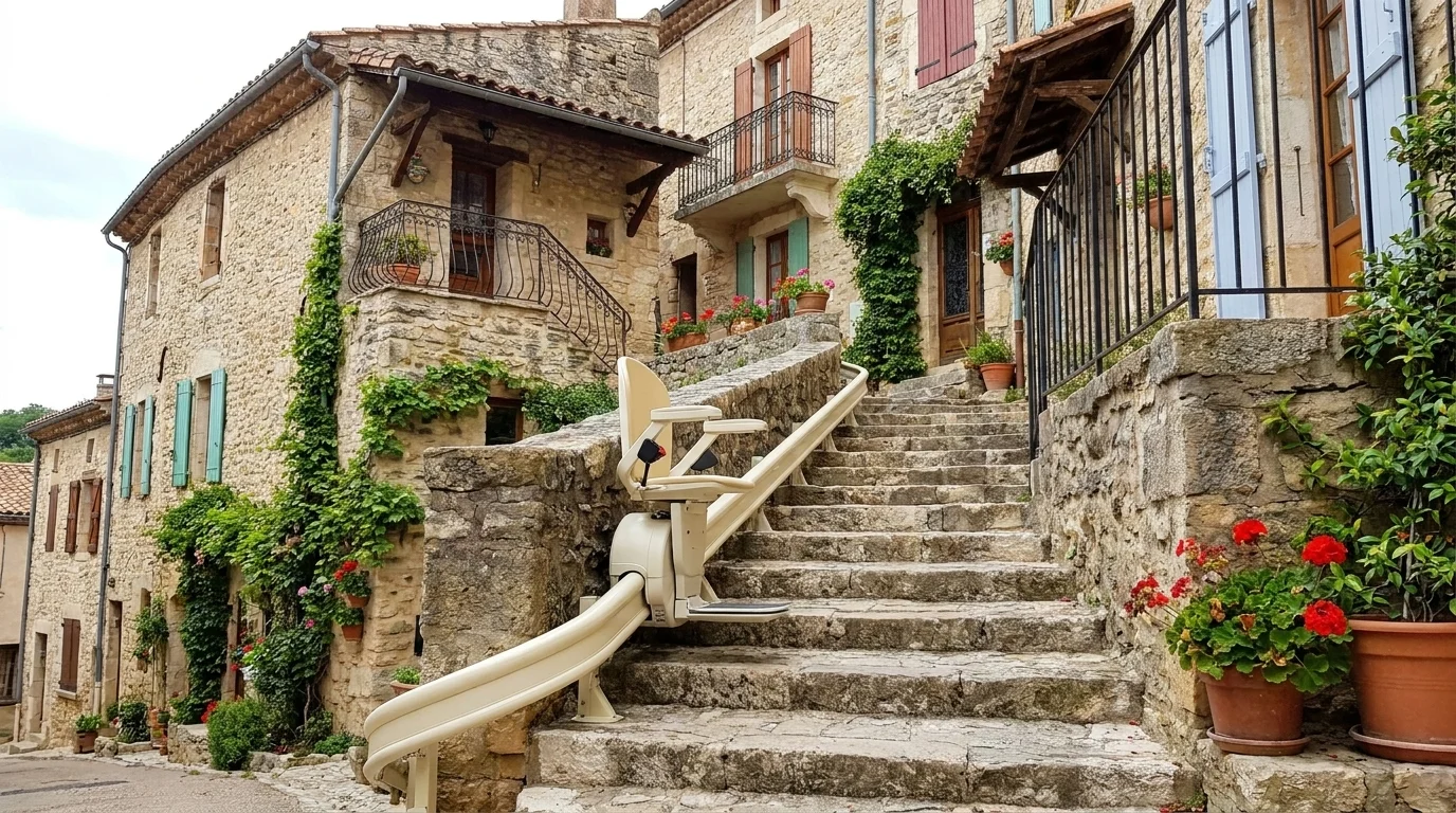 Monte escalier à — Monte-escalier dans les Hautes-Pyrénées : équiper le bâti des Trente Glorieuses