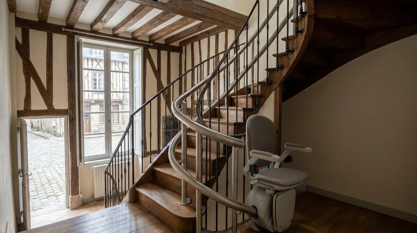 Monte escalier à Rennes — Monte-escalier à Rennes : quand 87 % du parc impose la copropriété