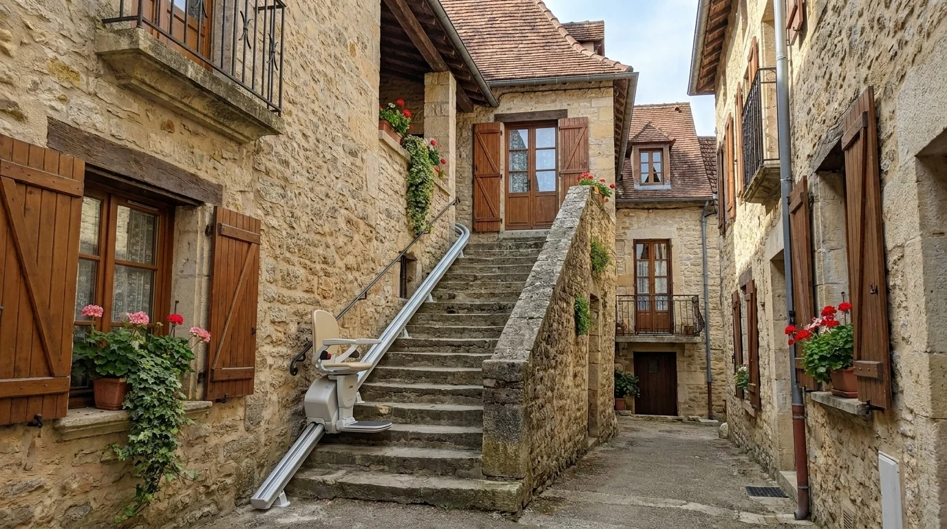 Monte escalier à  — Monte-escalier dans l'Indre : adapter un parc vieillissant au maintien à domicile