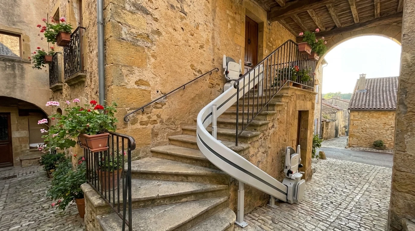 Monte escalier à — Monte-escalier dans le Jura : bâti ancien, bois massif et aides pour rester chez soi