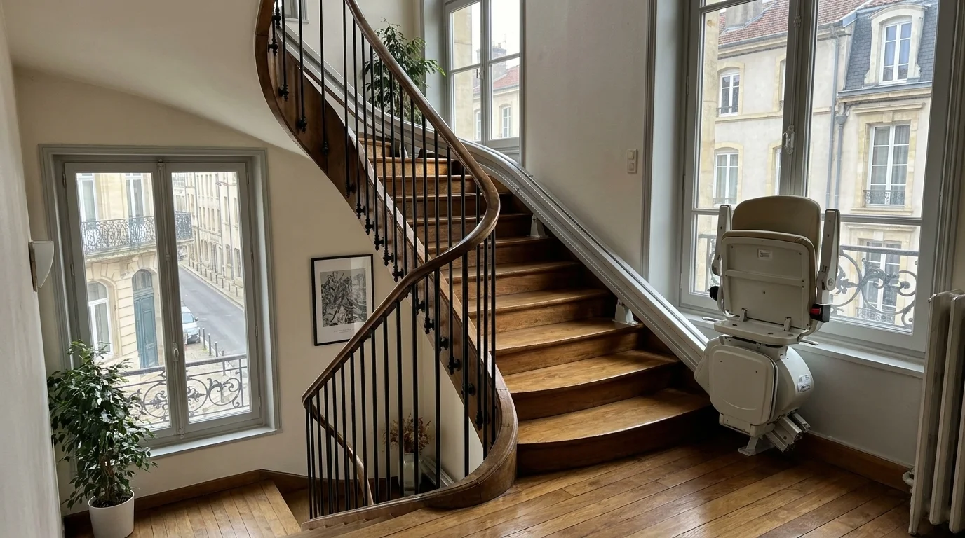 Monte-escalier à Nancy : préserver l'escalier ancien et gagner en autonomie