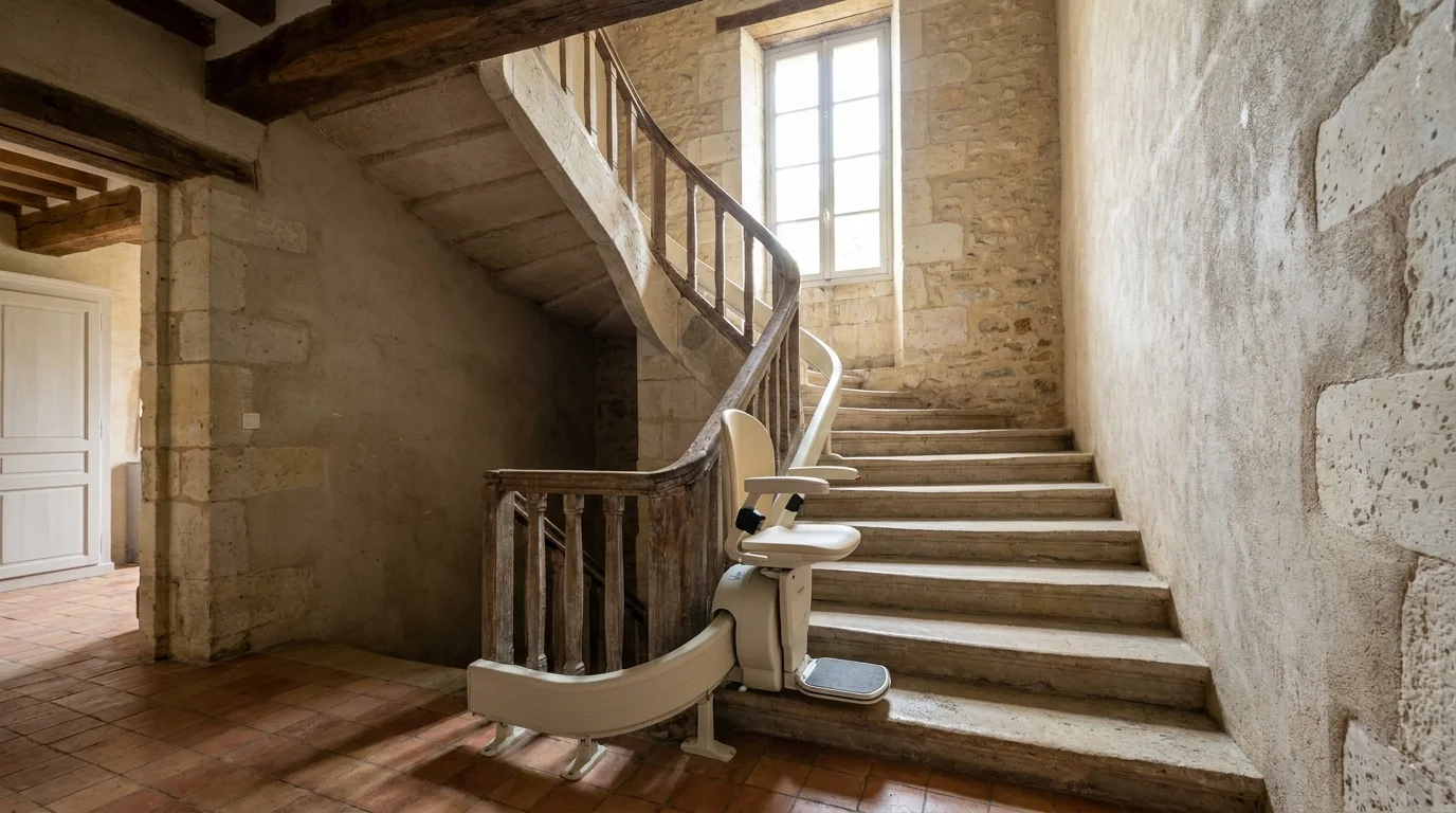 Monte escalier à  — Monte-escalier dans la Meuse : rester chez soi quand le département se dépeuple