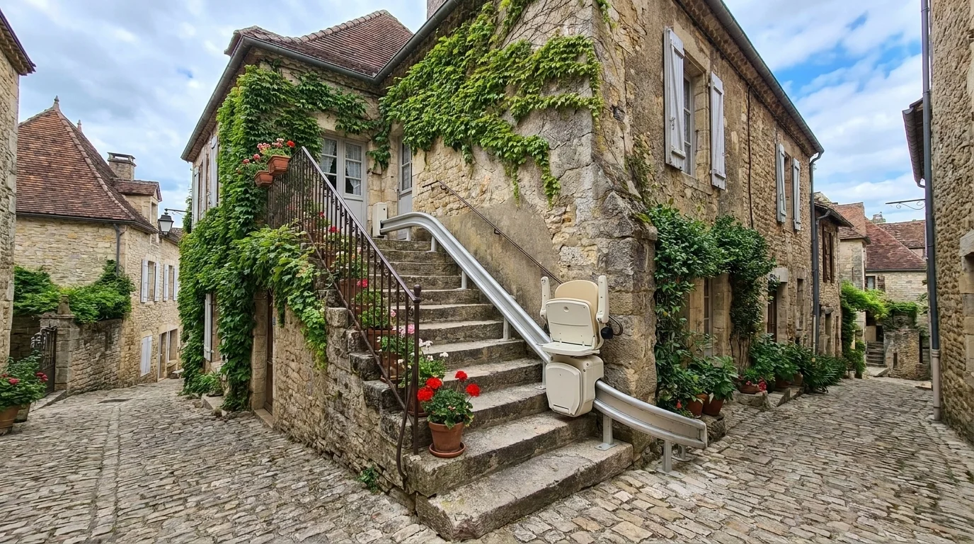 Monte escalier à  — Monte-escalier dans le Morbihan : granit breton, littoral et résidences secondaires