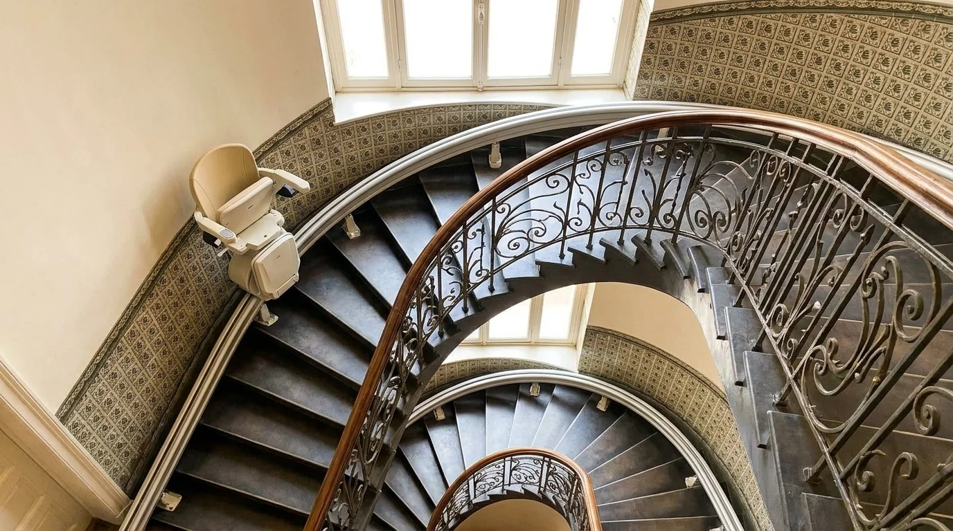Monte escalier à Paris — Monte-escalier tournant à Paris : équiper un escalier courbe dans la capitale