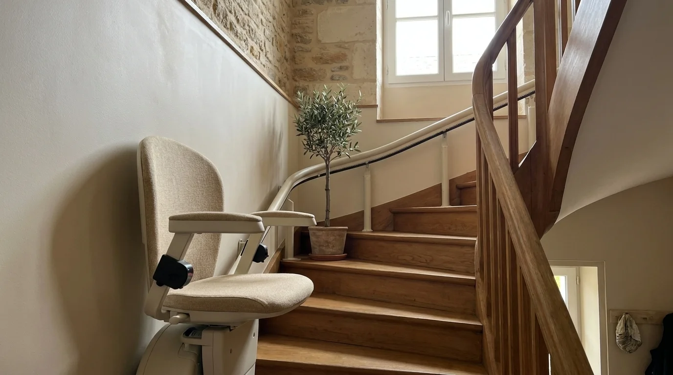 Monte escalier à Lyon — Plateforme élévatrice à Lyon : solutions PMR pour les pentes lyonnaises