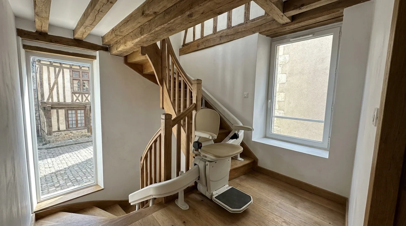 Monte escalier à Le Mans — Monte-escalier au Mans : 30 % de logements d'après-guerre à équiper