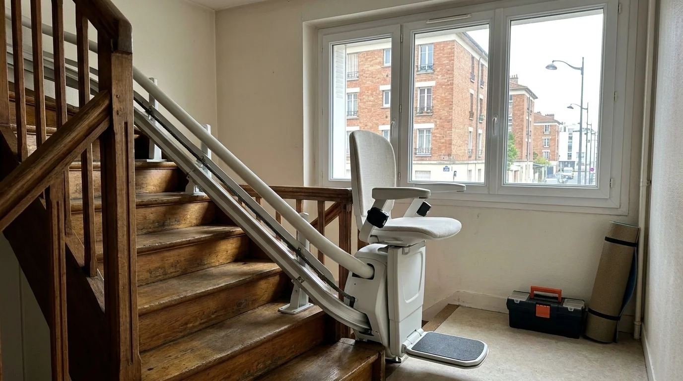 Monte-escalier à Aubervilliers : quand l'appareil sert à plusieurs foyers