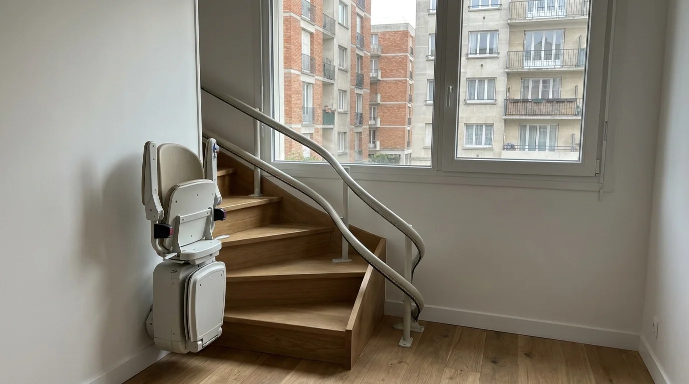 Monte-escalier à Vitry-sur-Seine : la place qu'il faut en haut et en bas