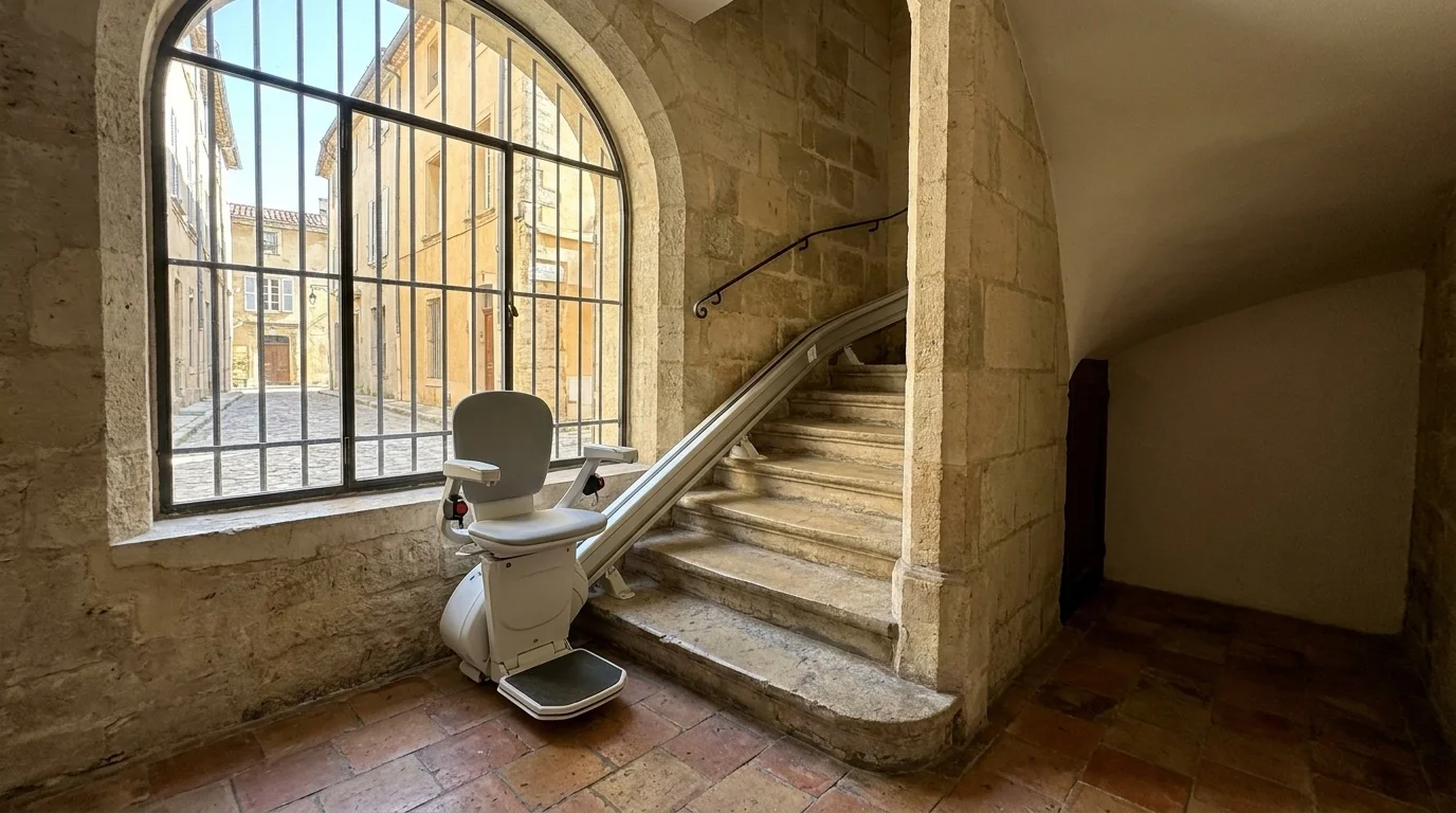 Monte-escalier à Avignon : ce que la pente de votre escalier décide