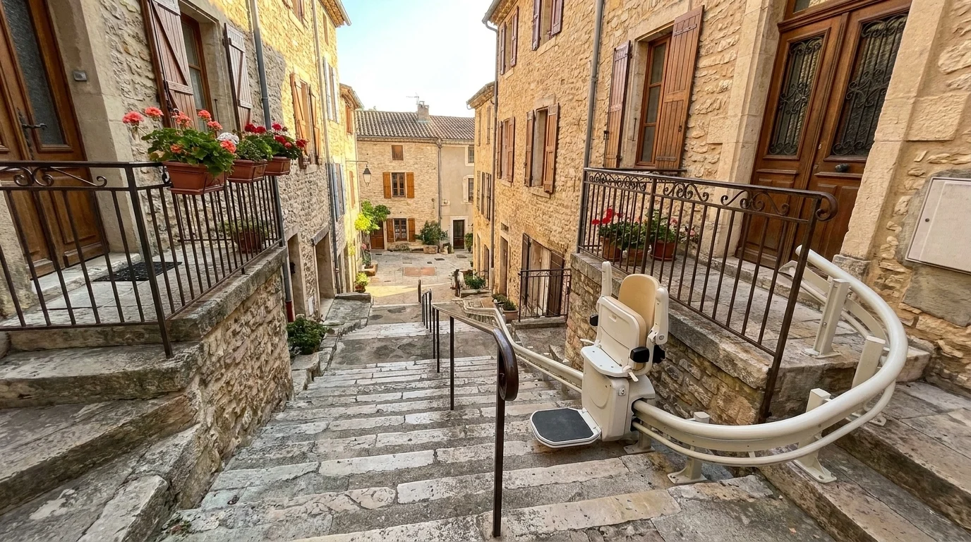 Monte escalier à — Monte-escalier Vosges : accessibilité en zone de grand froid