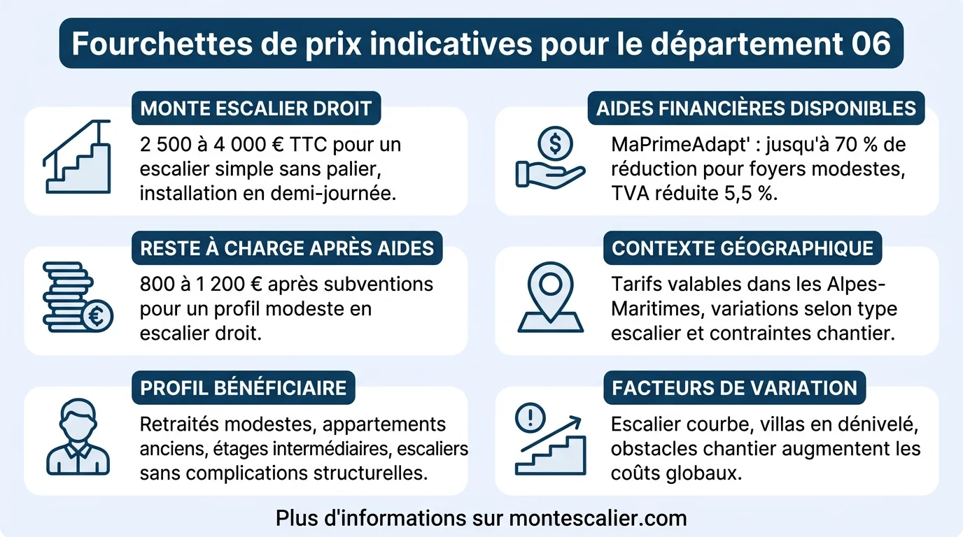 Fourchettes de prix indicatives pour le département 06