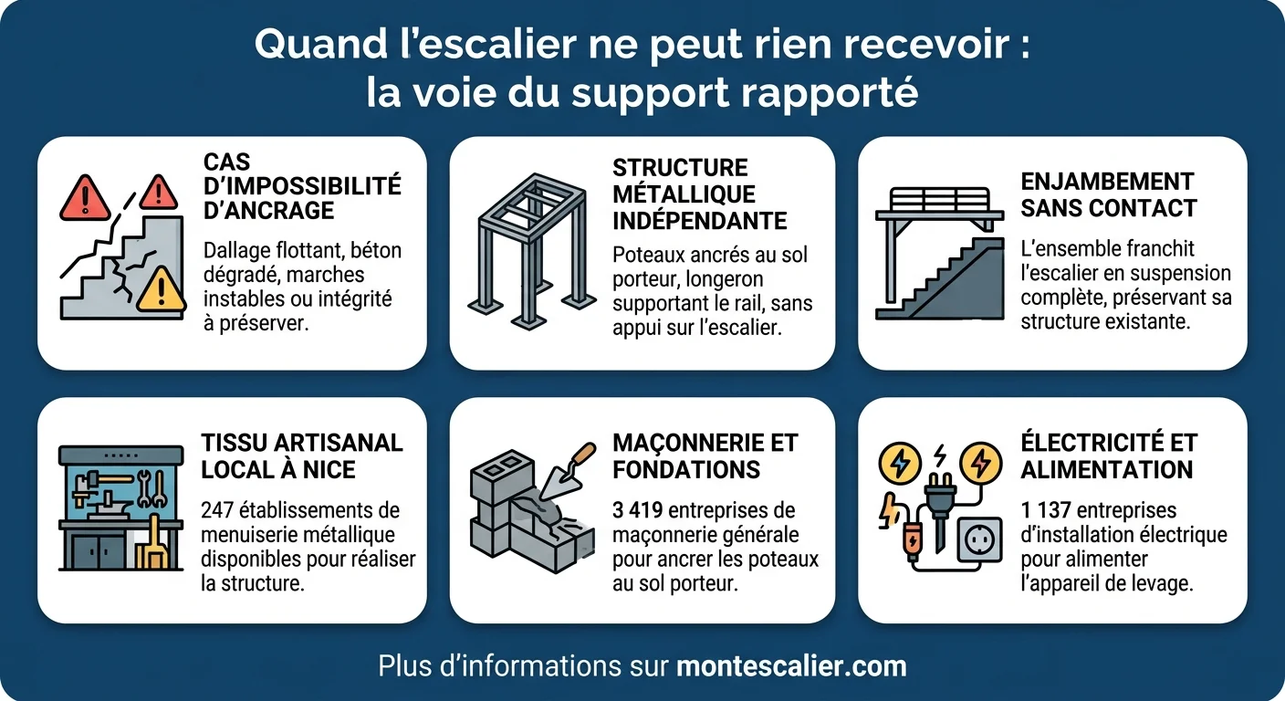 Quand l'escalier ne peut rien recevoir : la voie du support rapporté