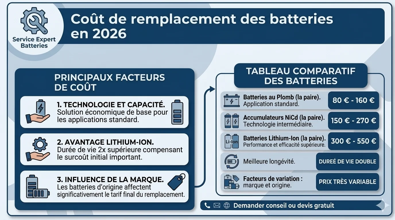 Batterie monte-escalier : durée de vie, remplacement et prix 2026