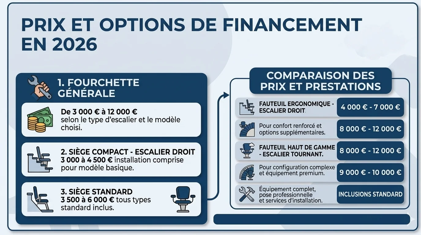 Chaise monte escalier 2026 : types, prix et caractéristiques