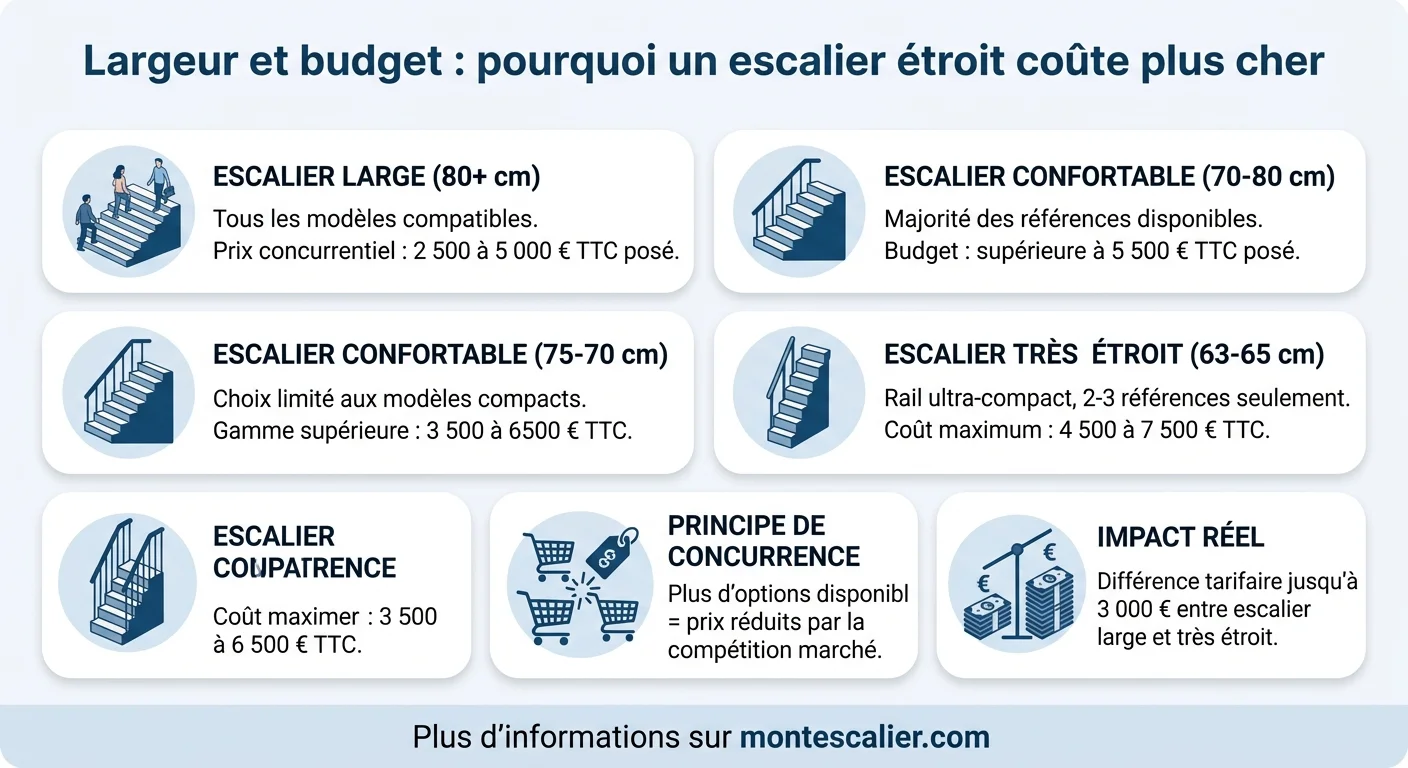 Largeur et budget : pourquoi un escalier étroit coûte plus cher