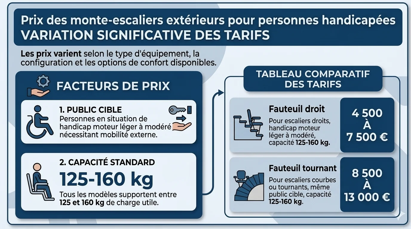 Monte-escalier extérieur handicapé : solutions PMR, prix et aides en 2026