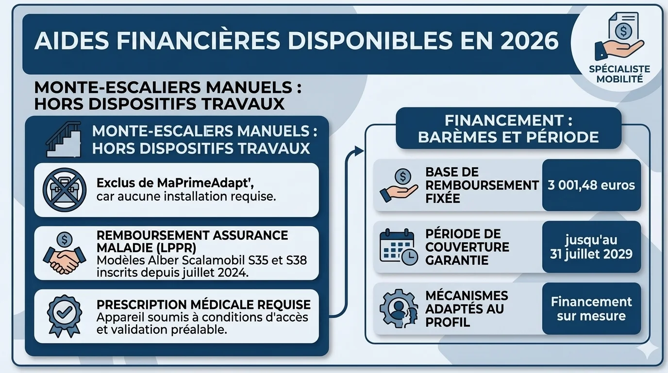 Monte-escalier manuel : types, fonctionnement et aides financières en 2026