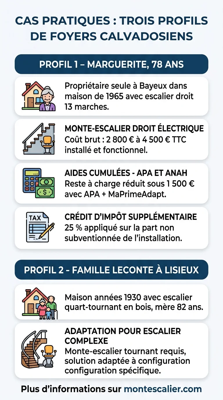 Cas pratiques : trois profils de foyers calvadosiens