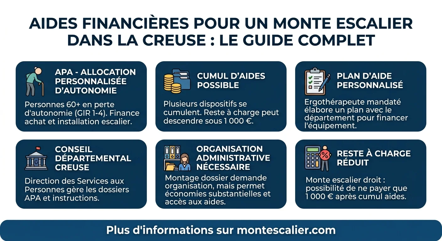 Aides financières pour un monte escalier dans la Creuse : le guide complet
