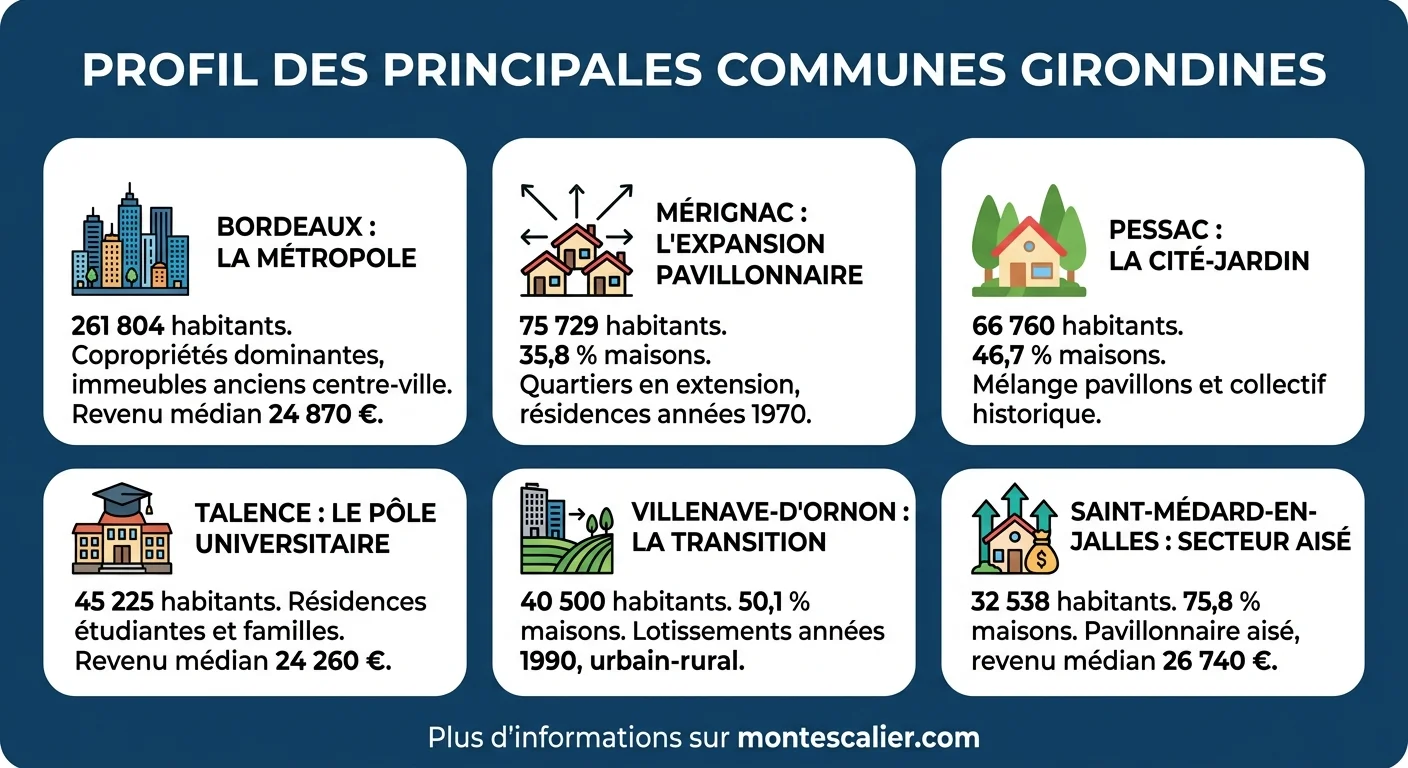 Profil des principales communes girondines