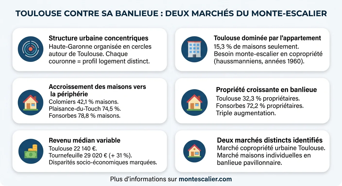 Toulouse contre sa banlieue : deux marchés du monte-escalier