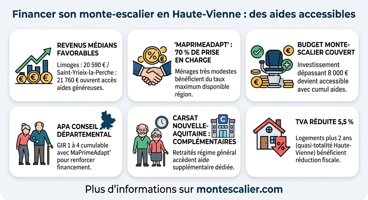 Financer son monte-escalier en Haute-Vienne : des aides accessibles