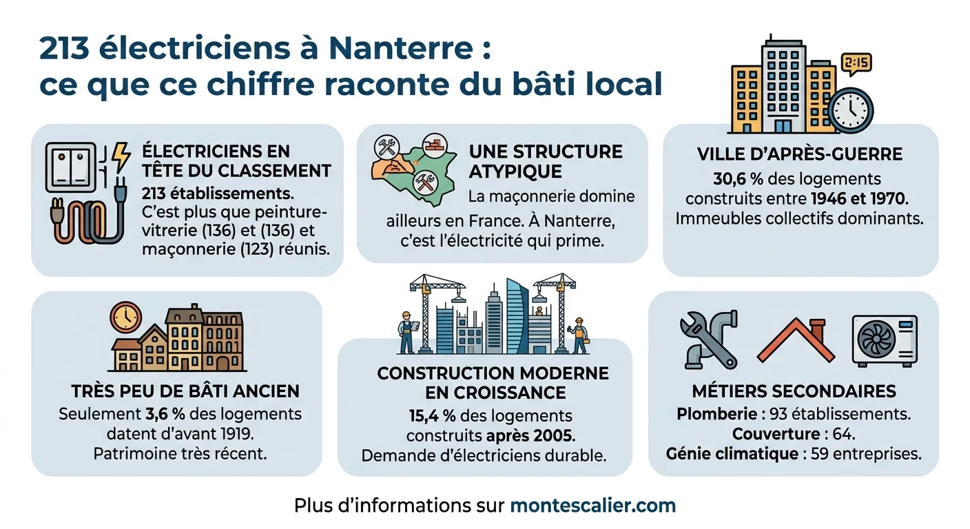 213 électriciens à Nanterre : ce que ce chiffre raconte du bâti local