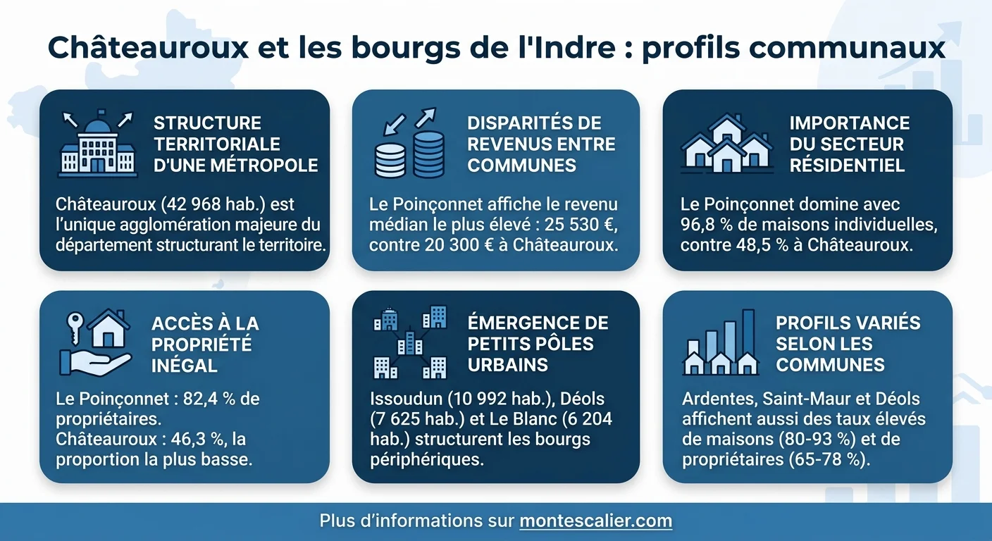Châteauroux et les bourgs de l'Indre : profils communaux