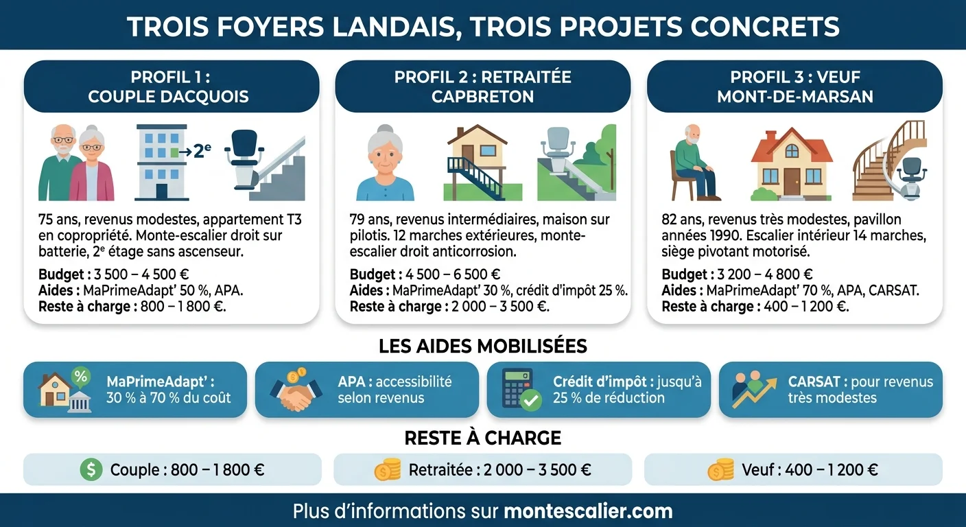 Trois foyers landais, trois projets concrets