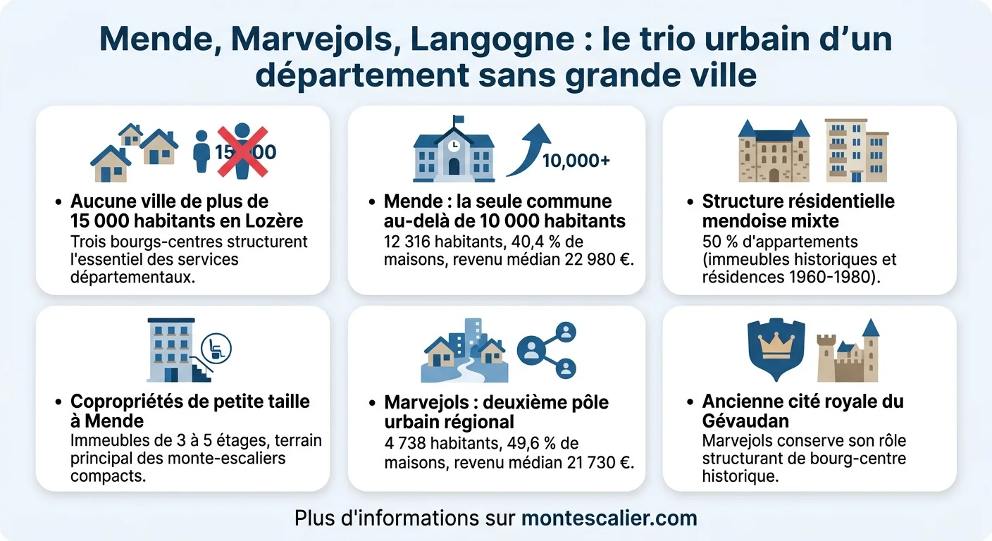 Mende, Marvejols, Langogne : le trio urbain d'un département sans grande ville